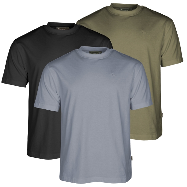 T-Shirts 3er Pack oliv/hellblau/schwarz