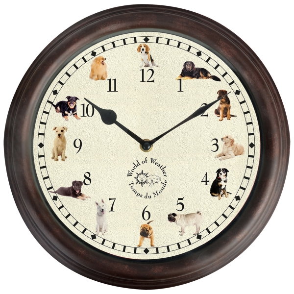 Wanduhr mit Hundegeräuschen