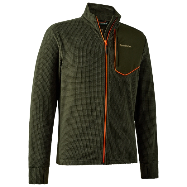 Fleecejacke Chamois oliv/orange