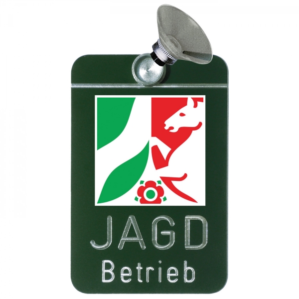 Autoschild Jagdbetrieb NRW