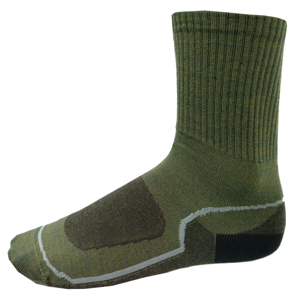 Merino Outdoor Socken oliv/schwarz