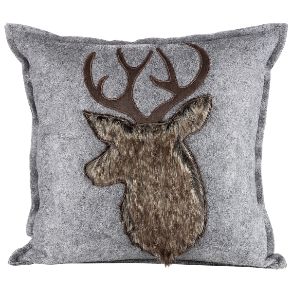 deko tablett dekorieren weihnachten Adventsgesteck Weihnachtsgesteck Hirsch Kerze Grau Stern Lichterkette 40cm The Champagne - 2pk