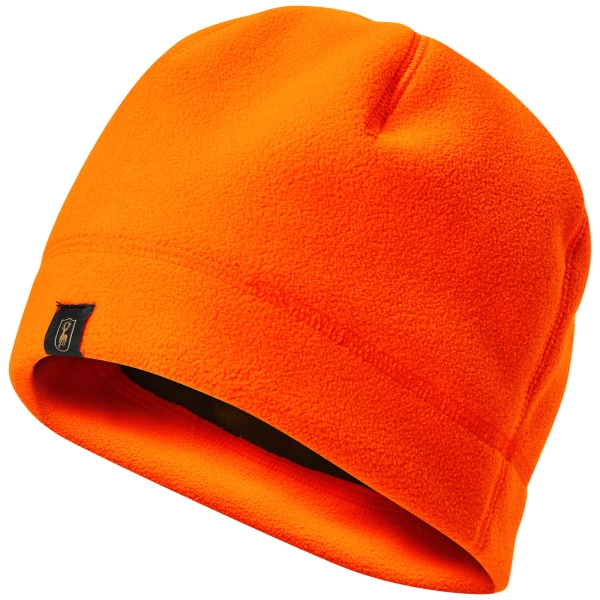 Fleece Mütze/Beanie orange/oliv