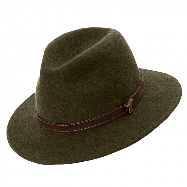 Hut mit Lederband und Hirschmotiv oliv | Kopfbedeckungen | Bekleidung |  Schmidt Versand GmbH | Hüte