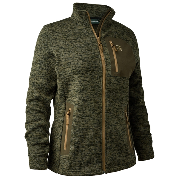 Damen Stickjacke Lady Sarek oliv melange