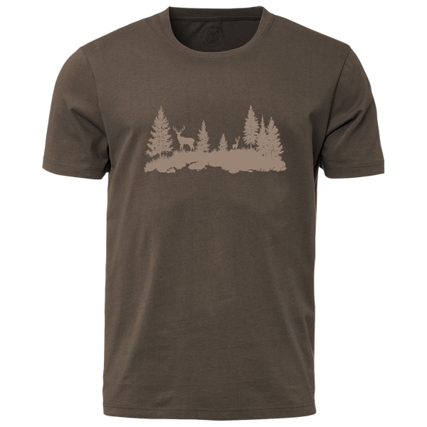 T-Shirt Waldrevier braun/beige
