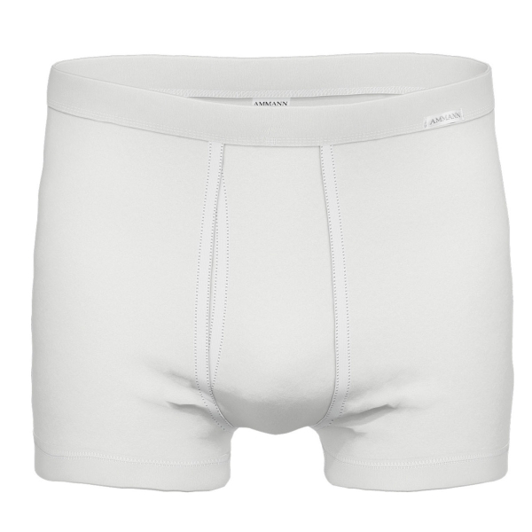 Boxershorts mit Eingriff Feinripp weiß