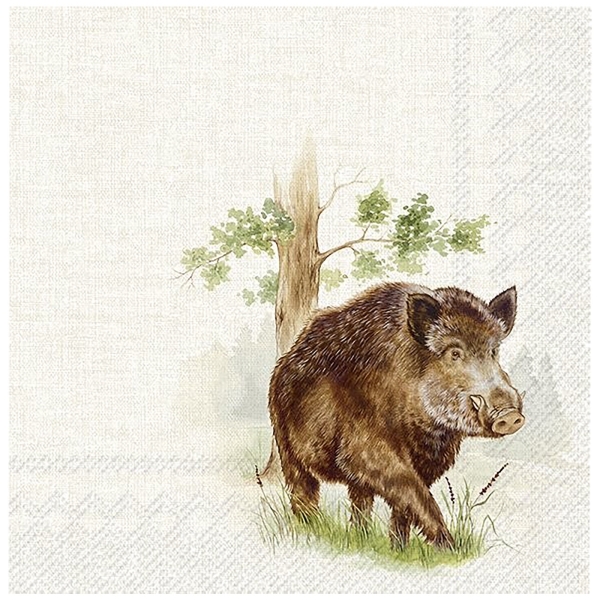 Serviette Wildschwein cremefarben