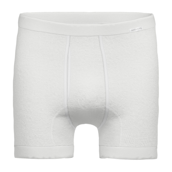 Boxershorts mit Eingriff Doppelripp weiß