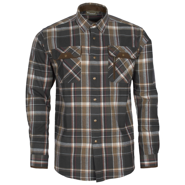 Flanell-Hemd Prestwick schwarz/oliv/beige