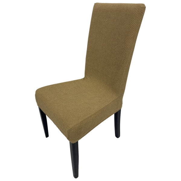 Stuhlhusse Punkte 2er Pack beige