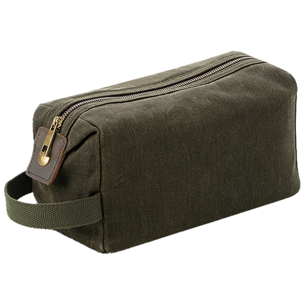 Heritage waxed canvas Kulturtasche oliv