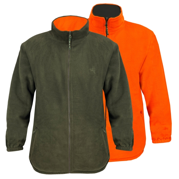 Fleece-Wendejacke oliv/orange