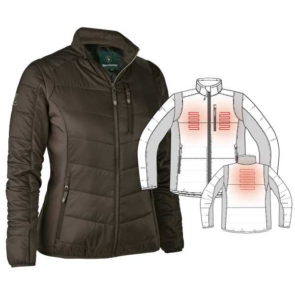 Damen Jacke Heat wattiert braun
