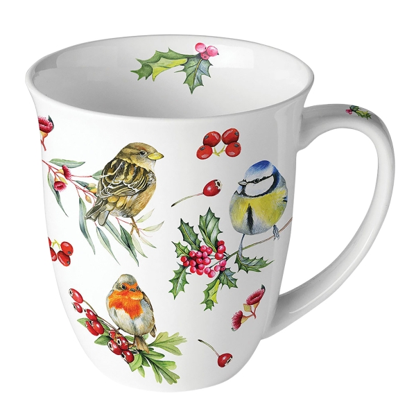Tasse Vögel im Winter