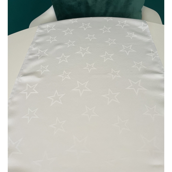 Tischläufer Sterne 40x150cm weiß