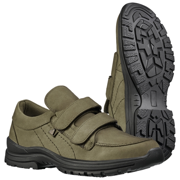 Jagdschuh Nubukleder mit Klett oliv