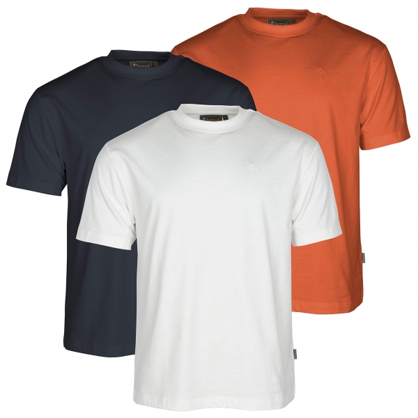 T-Shirts 3er Pack weiß/blau/orange