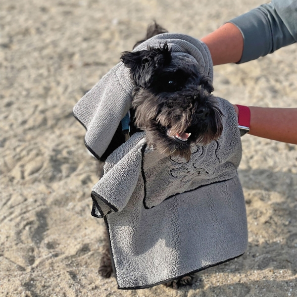 Mikrofaser Hunde-Handtuch grau