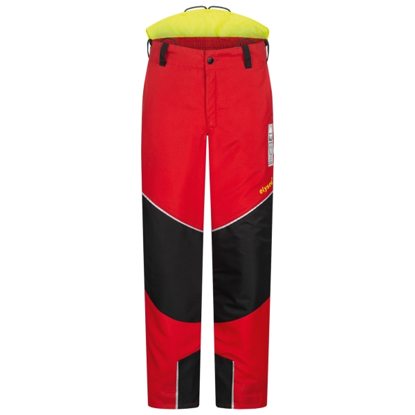 Schnittschutzbundhose rot/schwarz/gelb