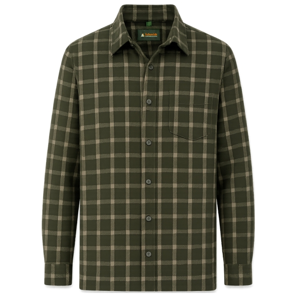 Flanell-Karohemd oliv/beige