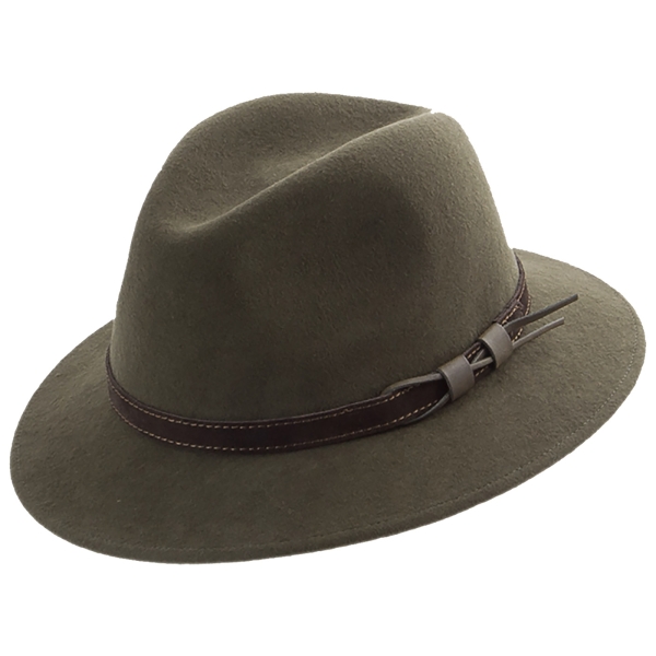 Hut mit Lederband oliv