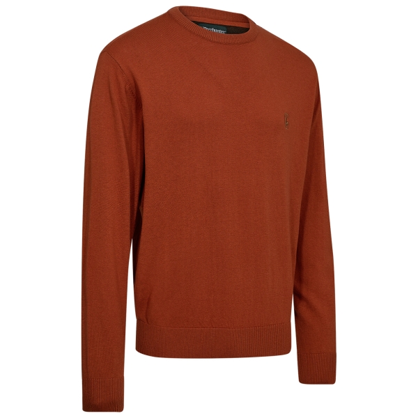 Strickpullover Harrington mit Rundhals rostrot