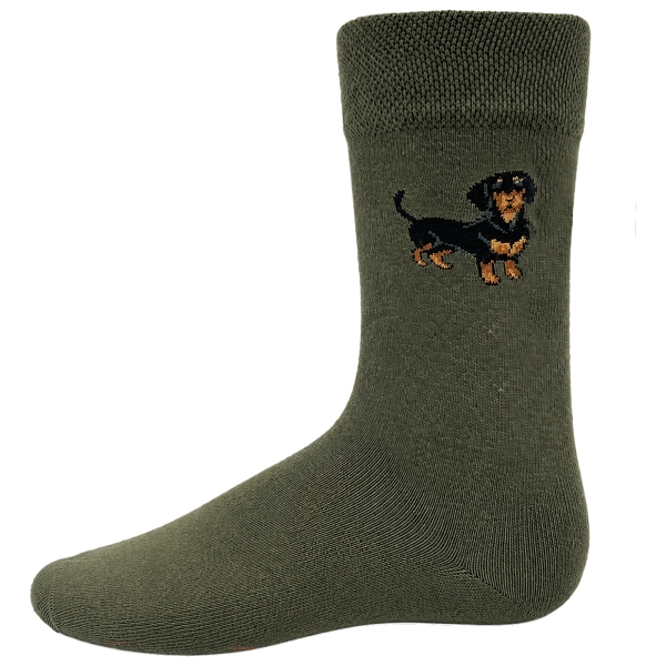 Socken Dackel 3er Pack oliv