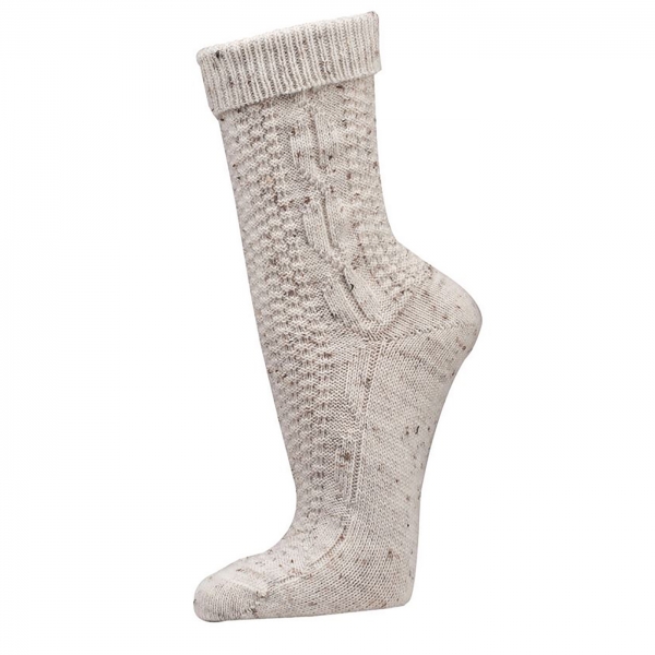 Trachtensocken mit Wolle Tweetgarn 2er Pack beige