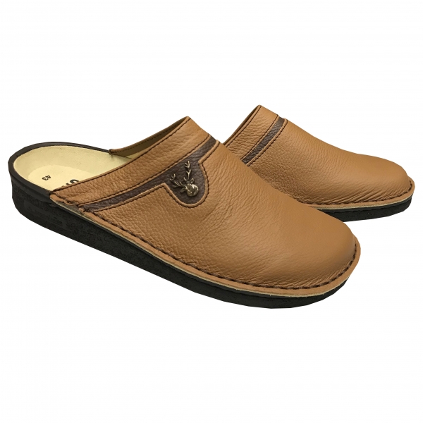 Hausschuh / Pantoffel Hirsch cashew/braun