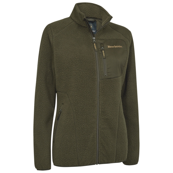 Damen Faserpelzjacke Atlas oliv