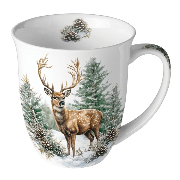 Tasse Hirsch im Winterwald