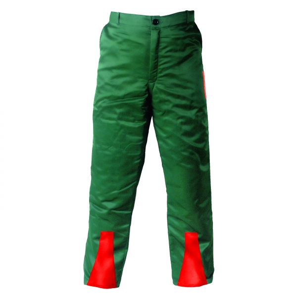 Schnittschutz-Bundhose grün/rot