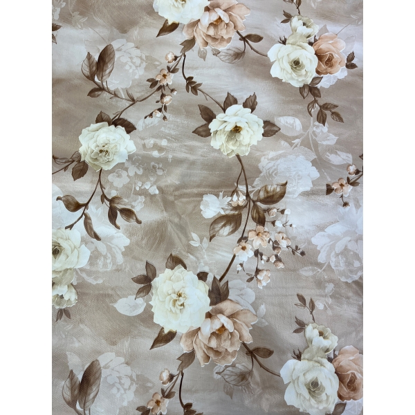 Wachstuch-Tischdecke Rose beige 110x140cm