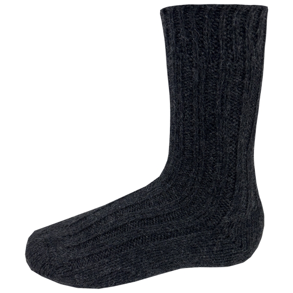 Wollsocke mit Alpaka 2er Pack anthrazit