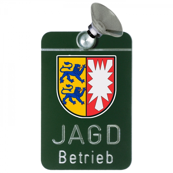 Autoschild Jagdbetrieb Schleswig-Holstein