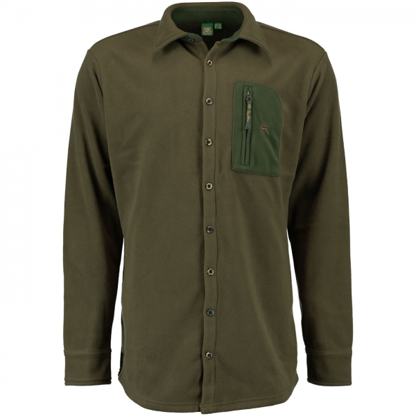 Fleece-Hemd oliv/grün