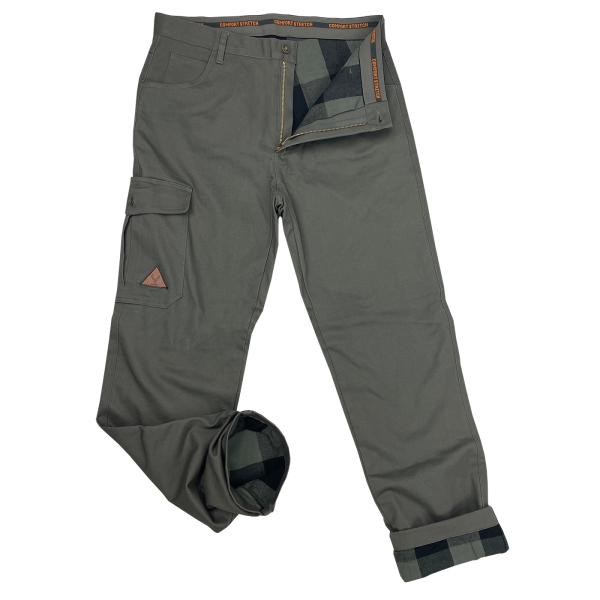 Thermo Jagdjeans 5-Pocket mit Flanell Innenfutter steingrau/oliv