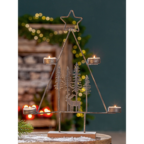 Teelichtleuchter Tannenbaum Durada