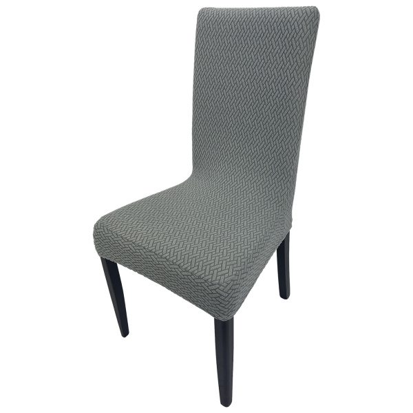 Stuhlhusse Geometric 2er Pack grau