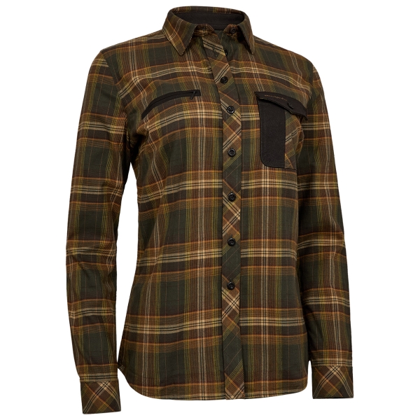 Damen Bluse Lady Blair oliv/braun