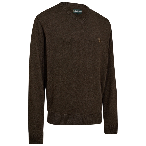 Strickpullover Harrington mit V-Ausschnitt braun
