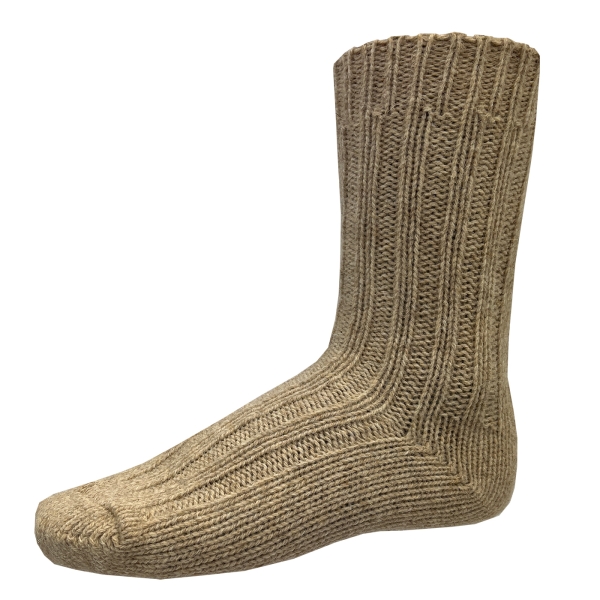 Wollsocke mit Alpaka 2er Pack beige