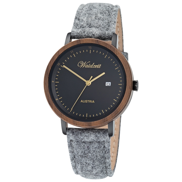 Herrenuhr Maximilian schwarz mit Lodenband