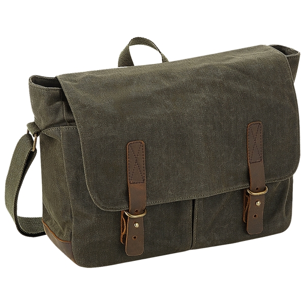 Heritage waxed canvas Umhängetasche oliv