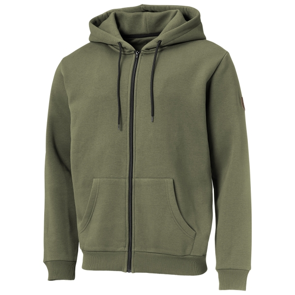 Sweatjacke mit Kapuze oliv