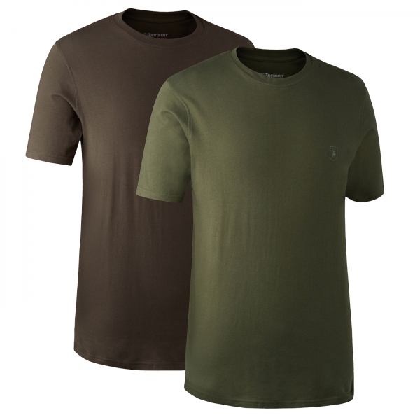 T-Shirt 2er Pack oliv/braun