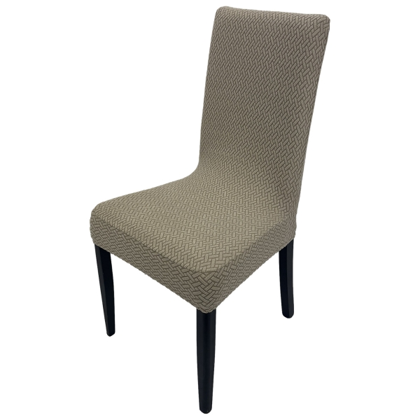 Stuhlhusse Geometric 2er Pack beige