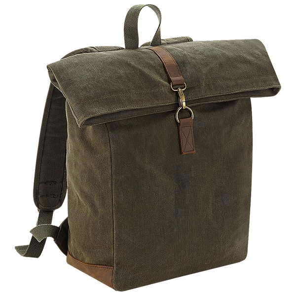 Heritage waxed canvas Rucksack oliv