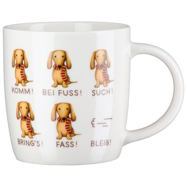 Tasse Frieda Dackelmotive mit Spruch